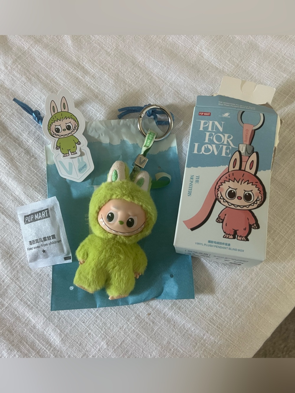 POP MART Labubu The Monsters Pin For Love Series Mini Vinyl Plush Doll Pendant V
